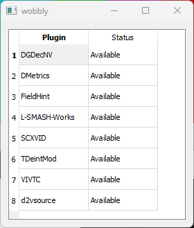 Installed plugins